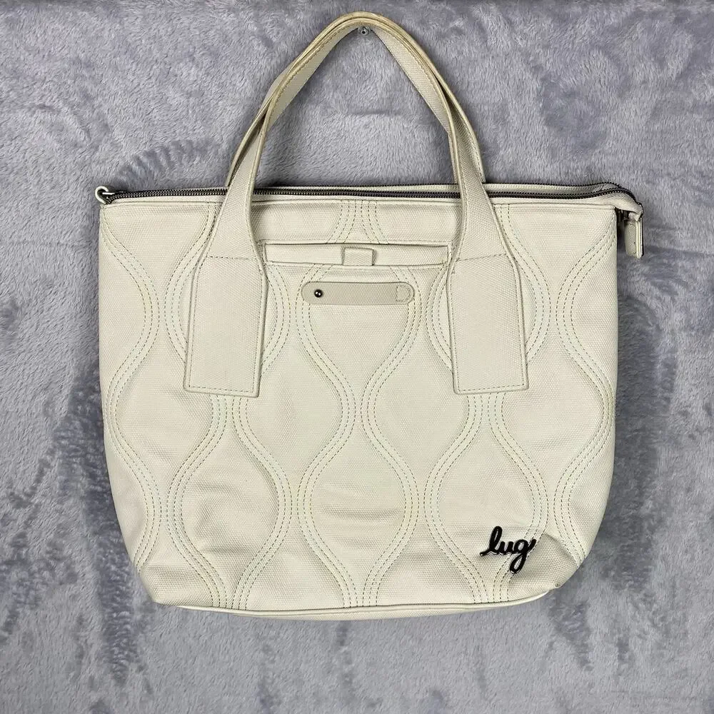 Lug Alto Matte Luxe Bag Purse Pebble IcePop Travel Carry On Handbag Tote Ivory